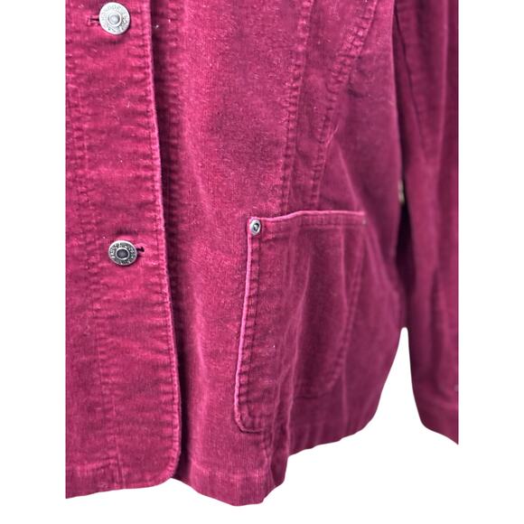 Vintage Sag Harbor cranberry corduroy pantsuit, 90s minimalist, fall capsule - Picture 5 of 11